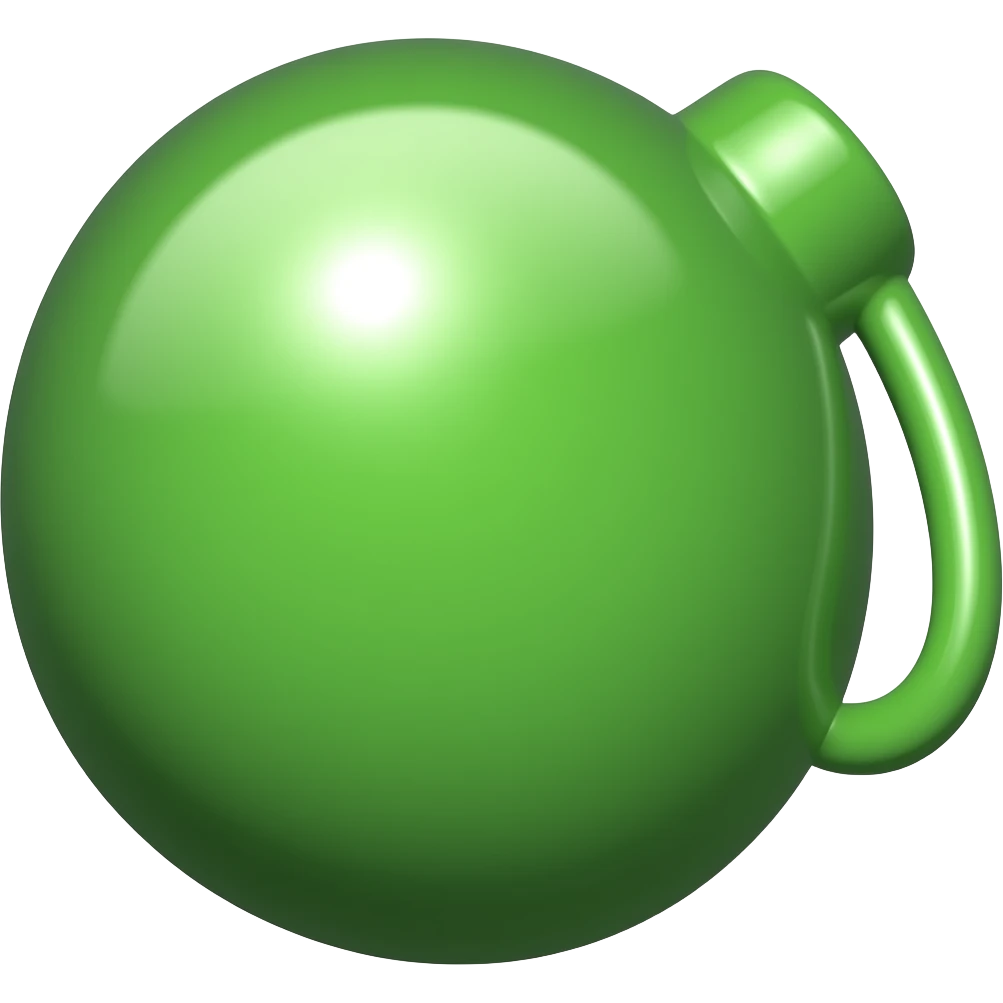 bright green bomb emoji