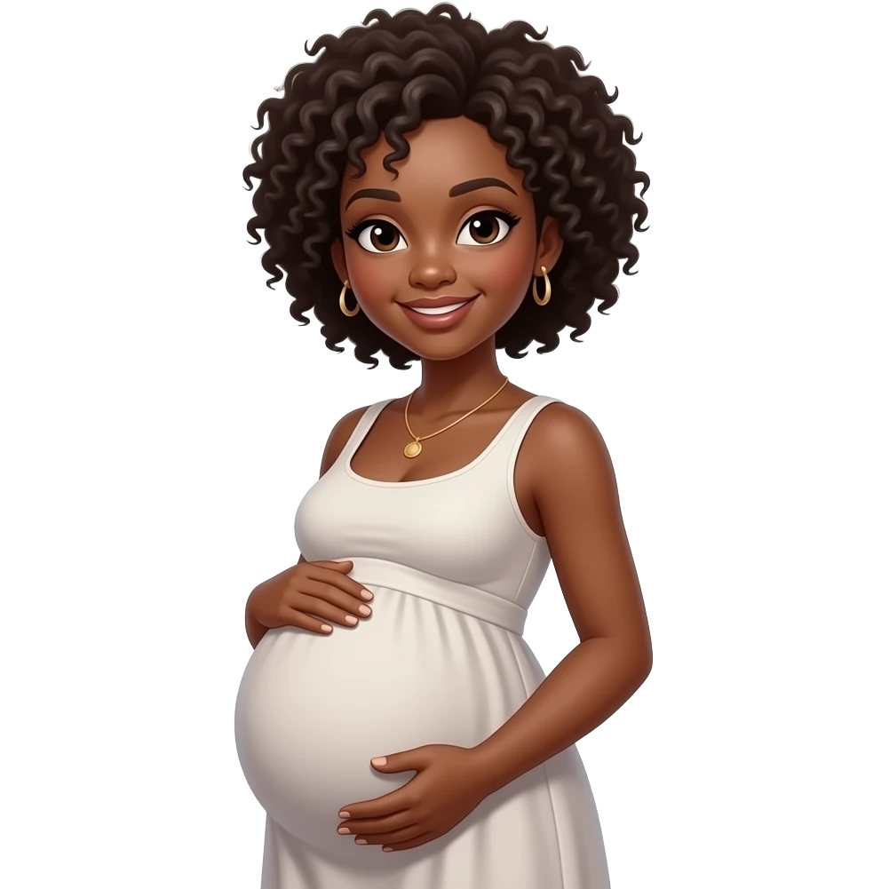 afro pregnant women emoji
