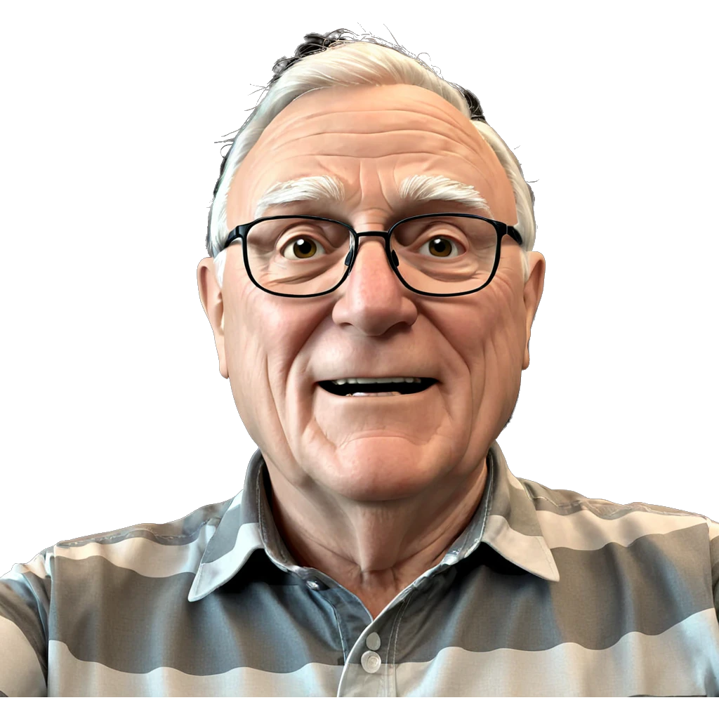 old man in striped shirt emoji