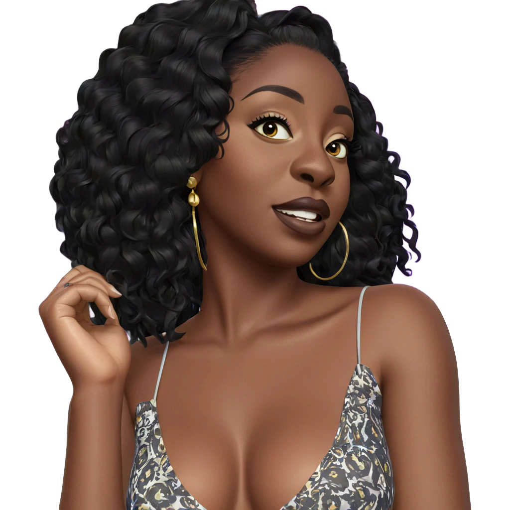 dark-skinned beauty with earrings emoji