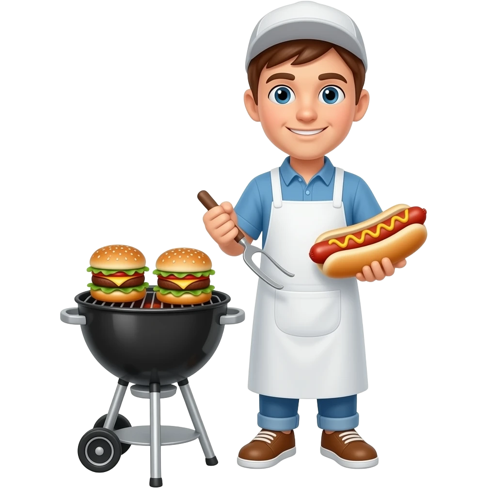 grilling hamburgers and hotdogs emoji