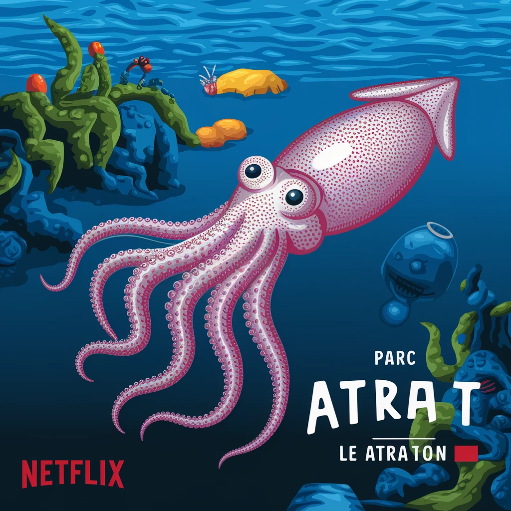 Squid game netflix  le parc atrraction  emoji
