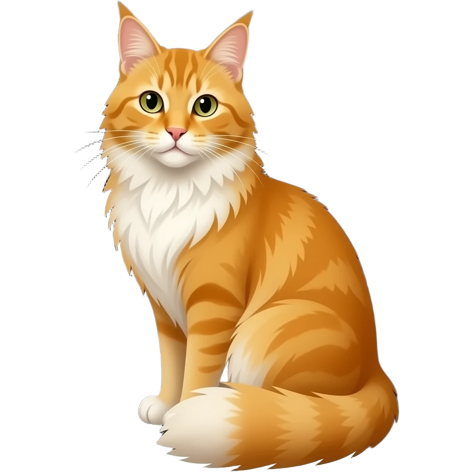 orange maine cat sitting elegantly in a black box, no tail visible emoji