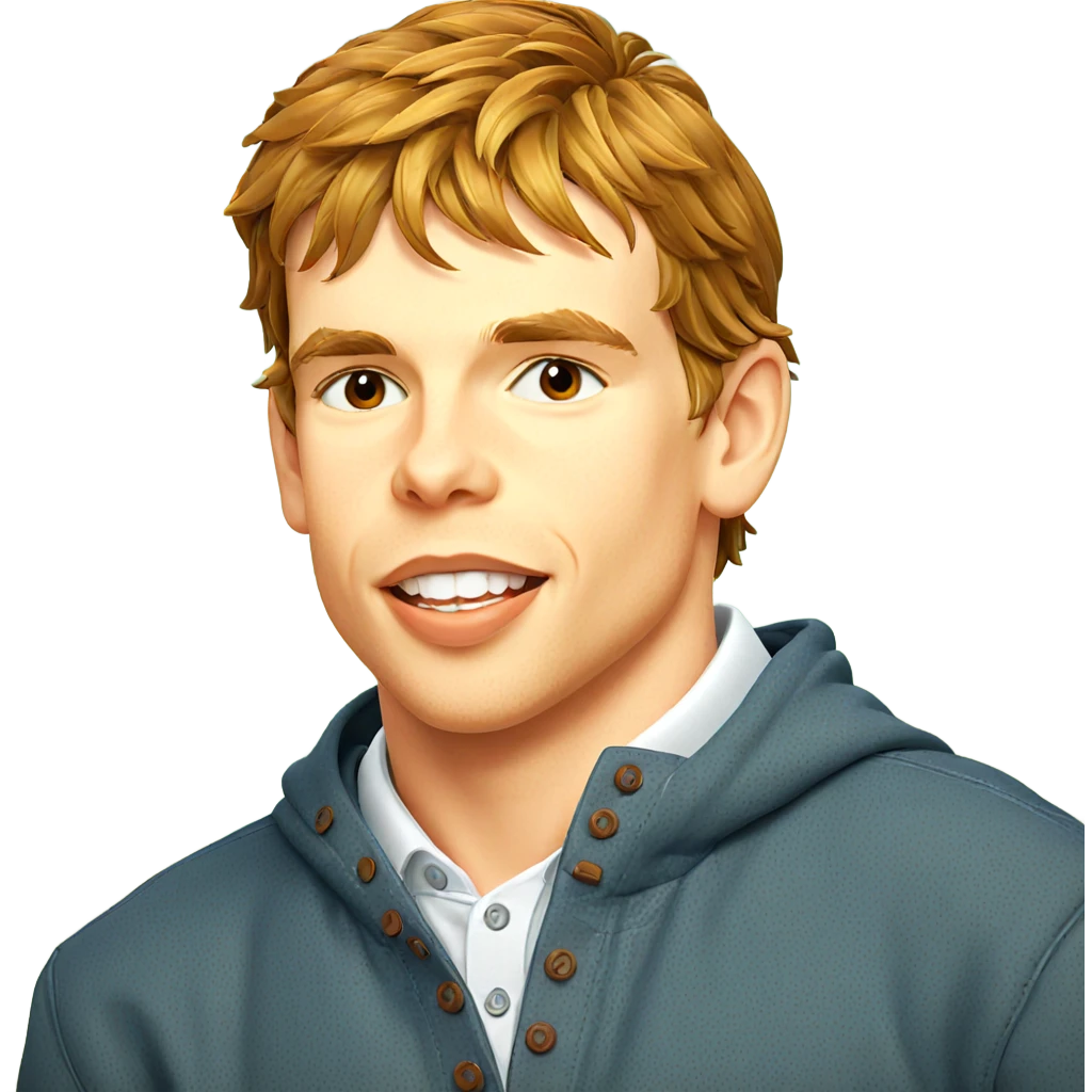 smiling boy with brown hair emoji