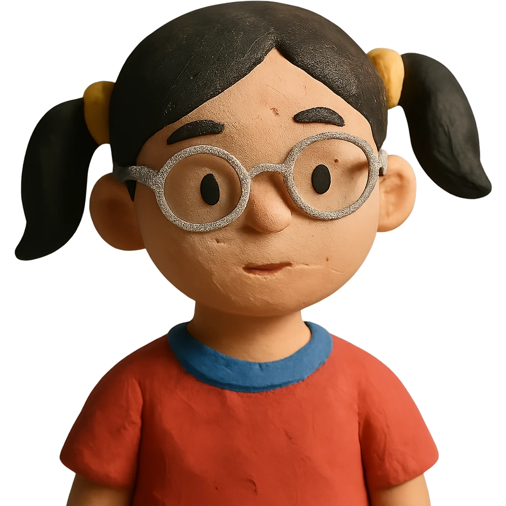 asian girl with clear glasses emoji