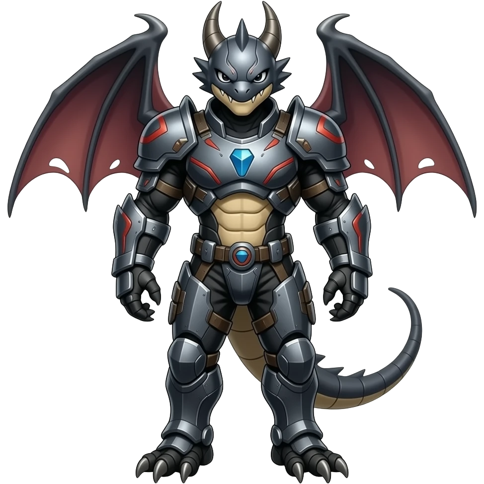 Armor-masked Raptorik draconian edgy badass Trico-Marowak-ExVeemon-Fakémon-hybrid emoji