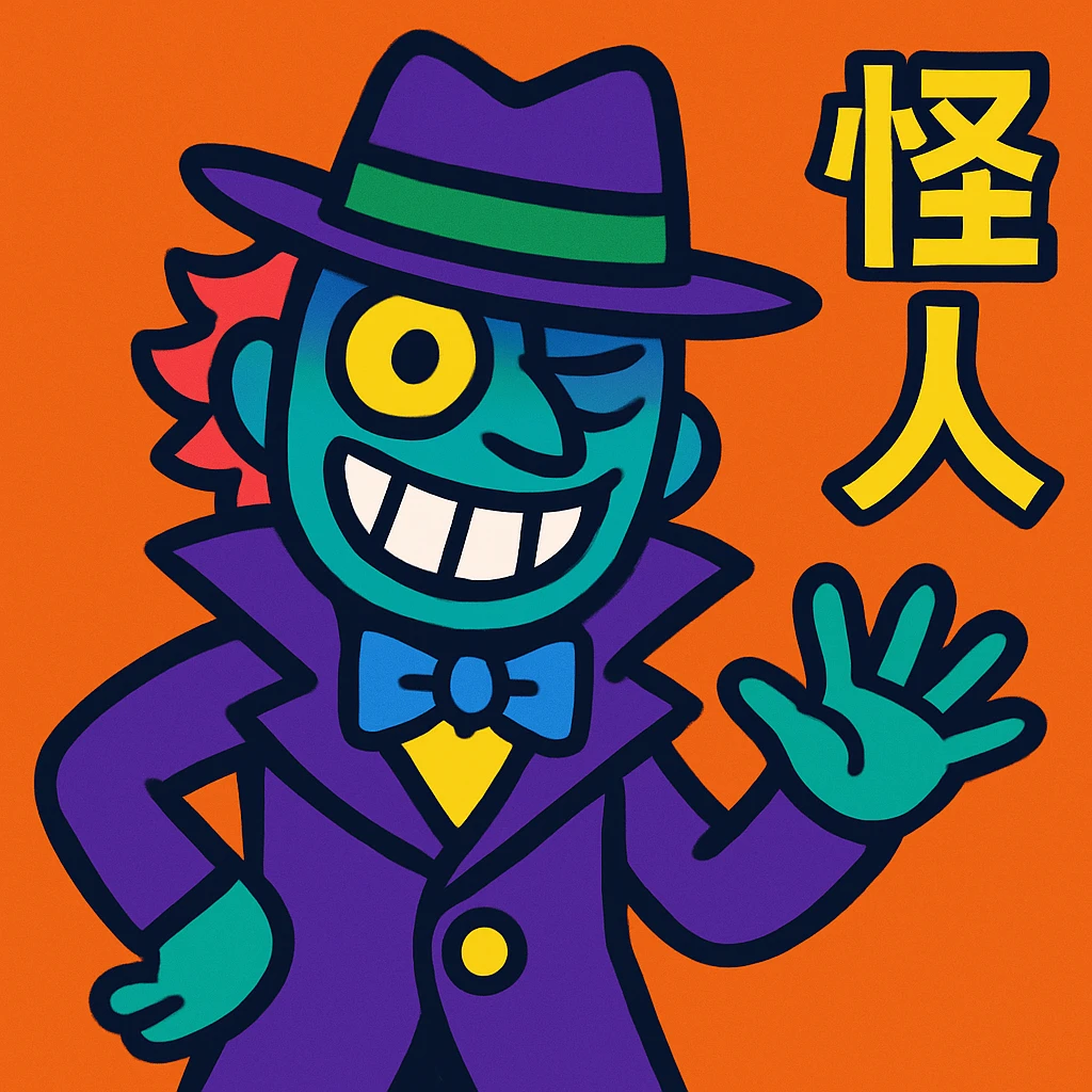 怪人, vibrant cartoon style, colorful and expressive emoji