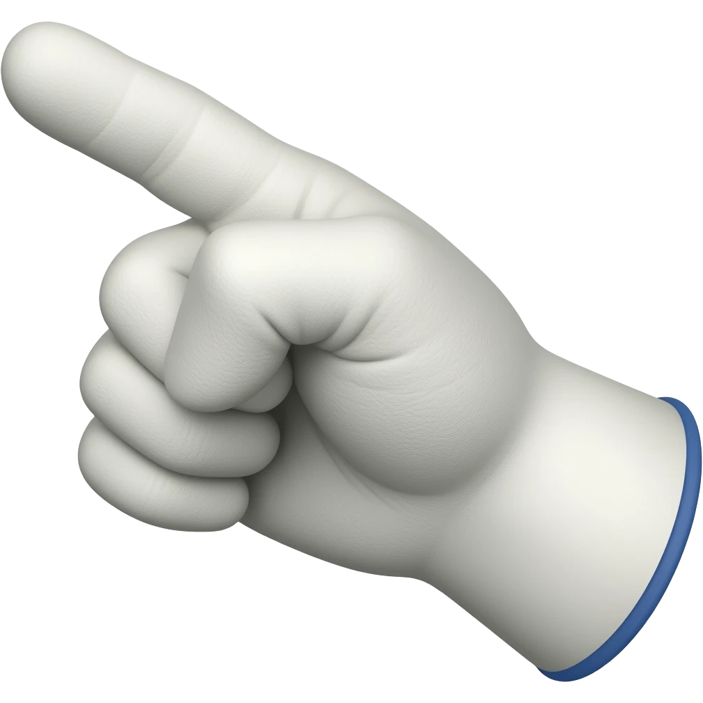 pointing hand with electrical glove emoji