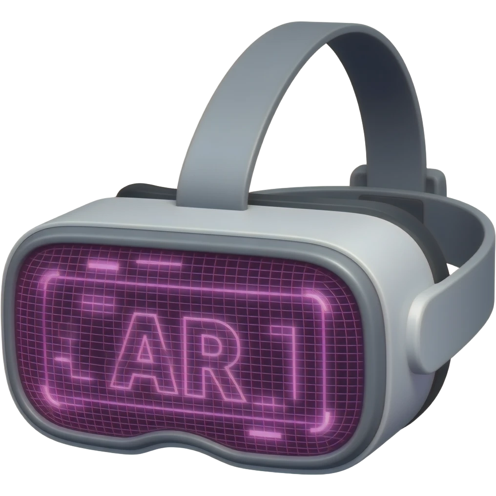 vaporwave 3d wireframe, VR, AR, quirky, unique, tech, pink, purple, aesthetic emoji