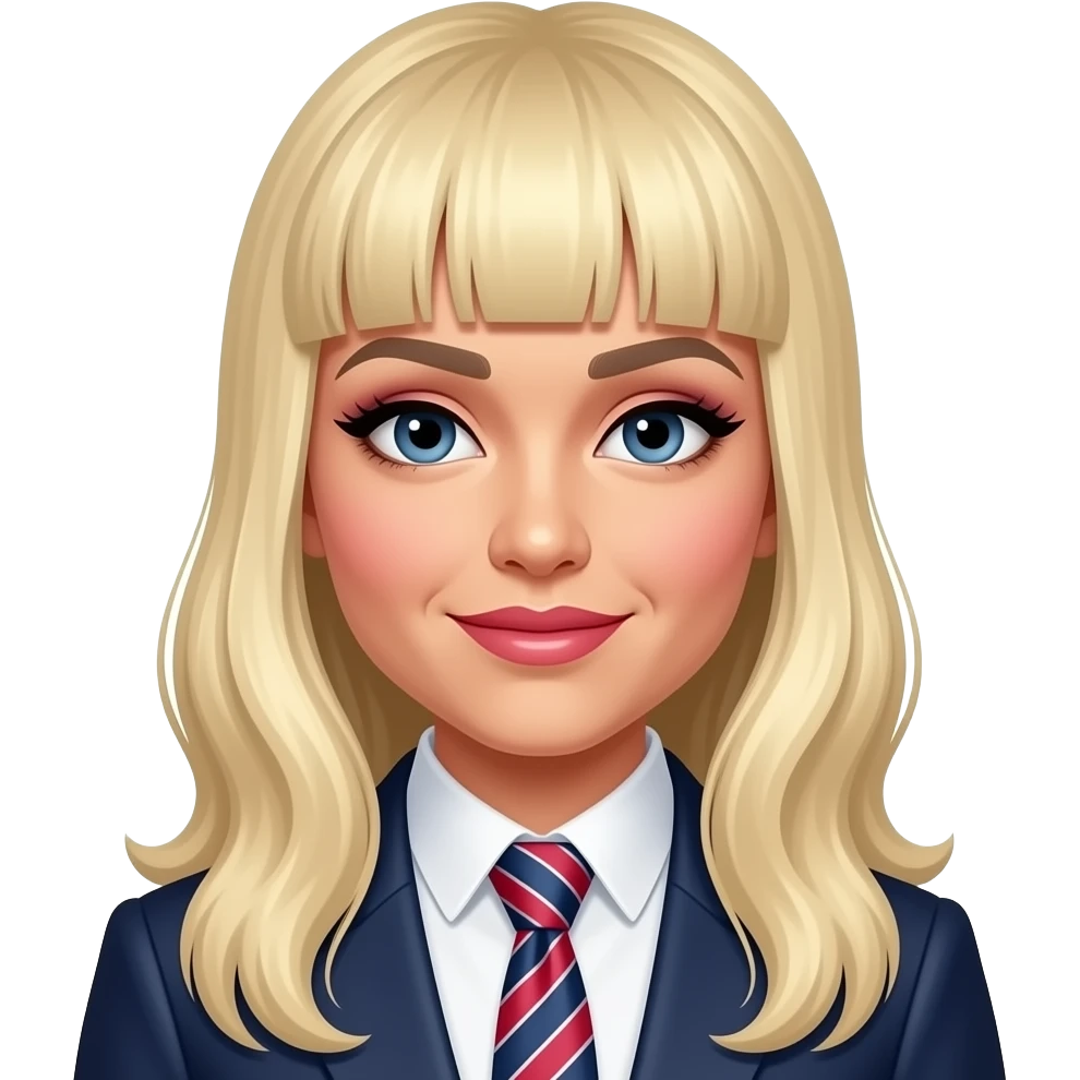 Vice Ganda an artist with long long blonde hair with bangs, and one mole on the upper left of her top lips, with girly makeup and fashion outfit emoji