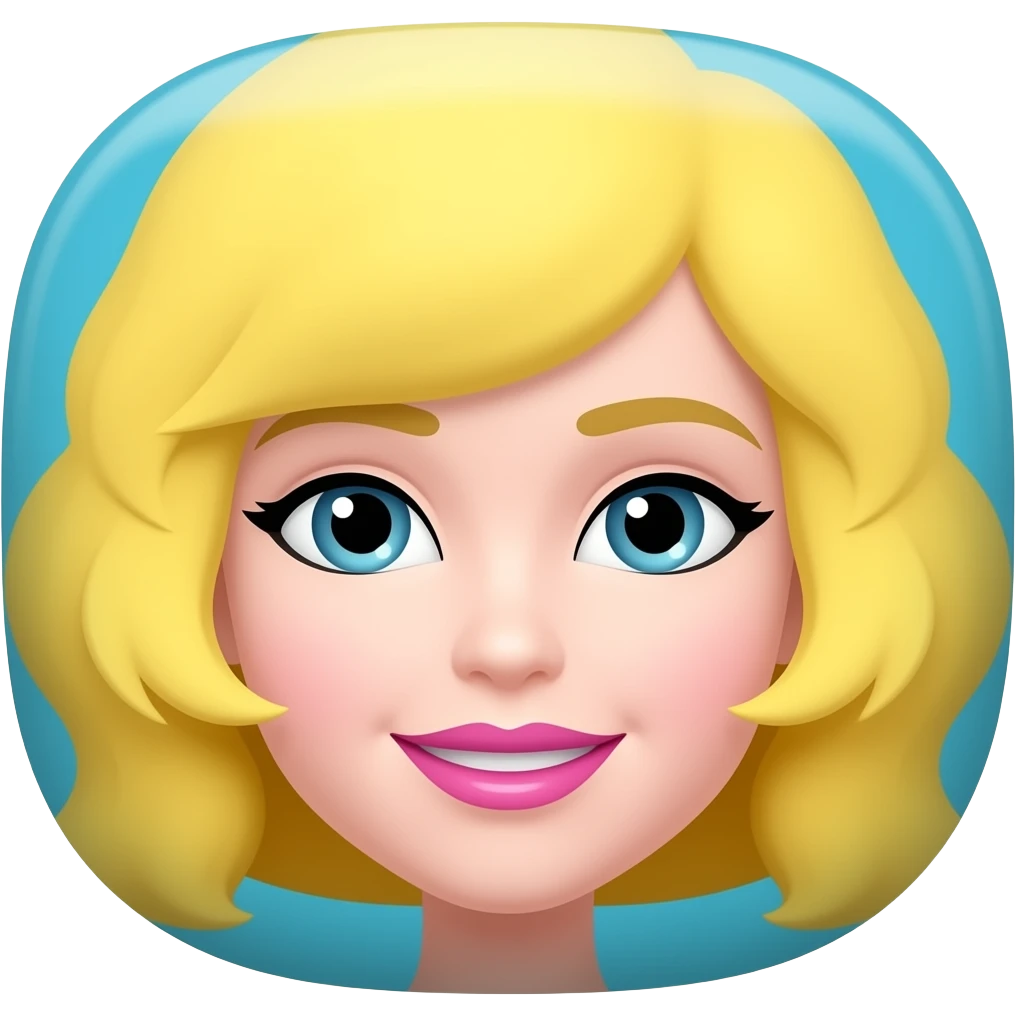 blue yellow Receipt / bill facial etc inspired by Barbie colour pallete emoji