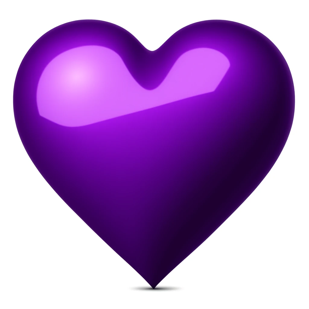 ultra detailed purple heart emoji