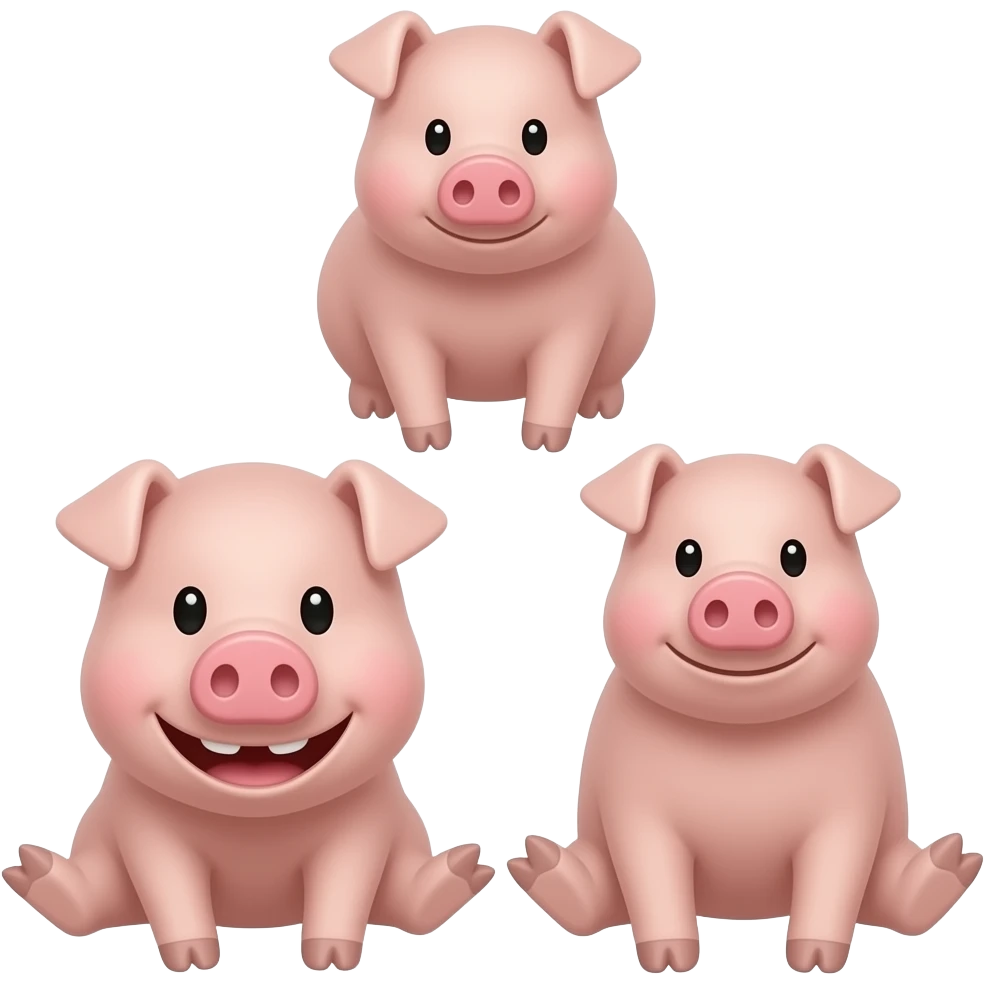 3 little pigs book emoji