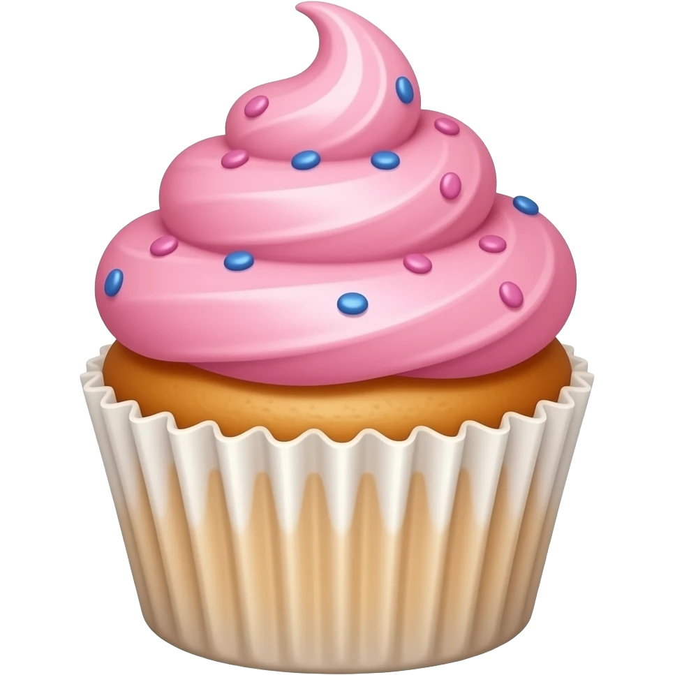 Cupcake with pink icing emoji
