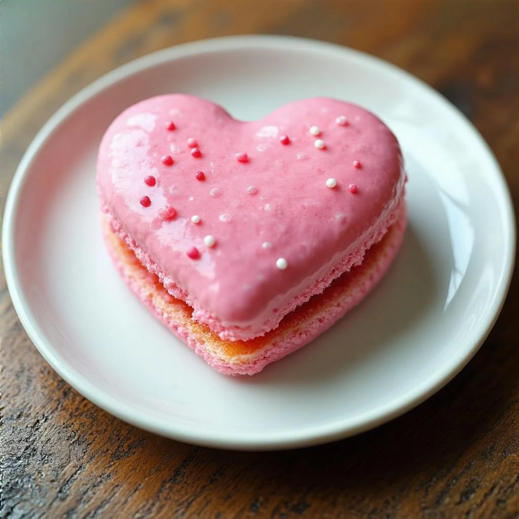 pink heart-shaped food emoji