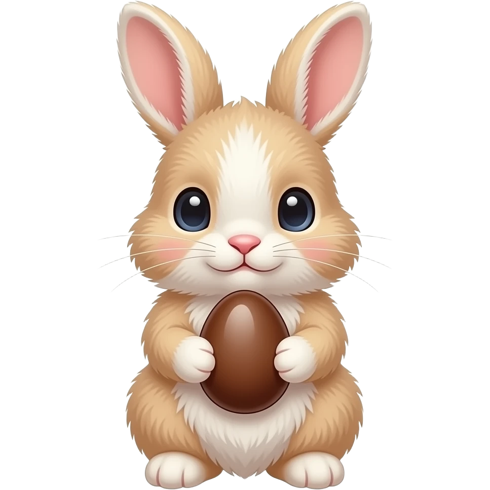 bunny cute baby while chocolate easter :3 emoji