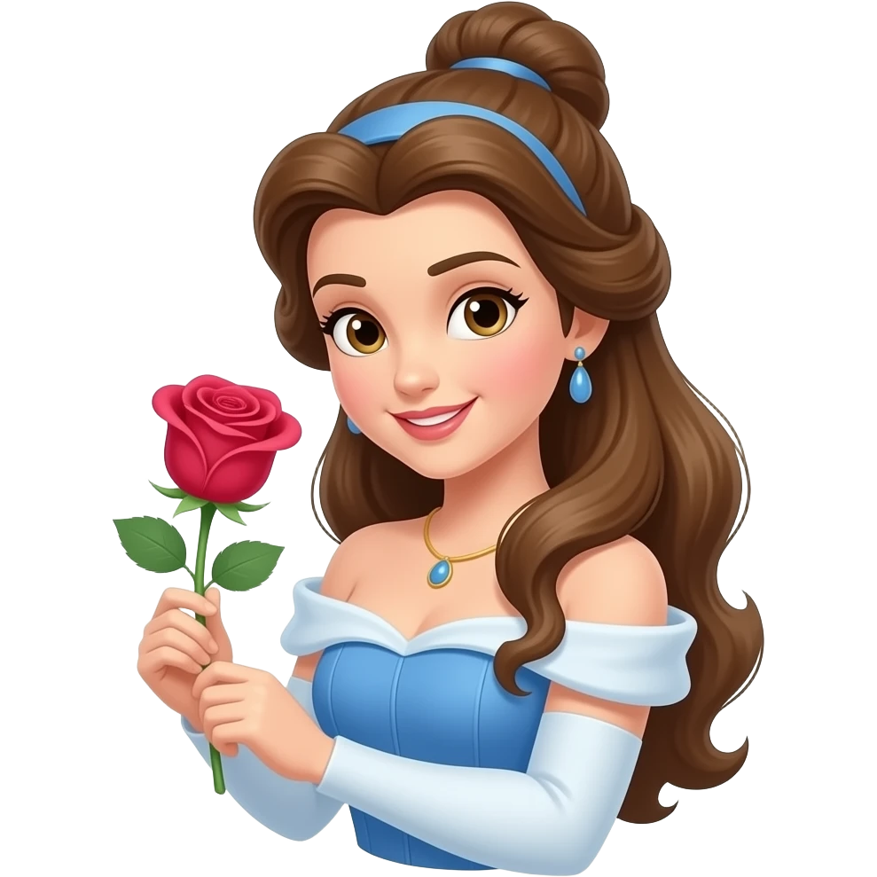 princess belle holding rose emoji