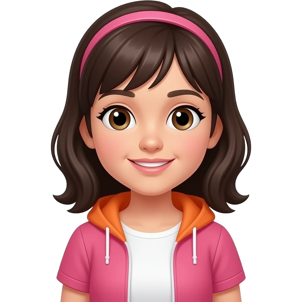 Pinkorangewhite Mindy girl emoji