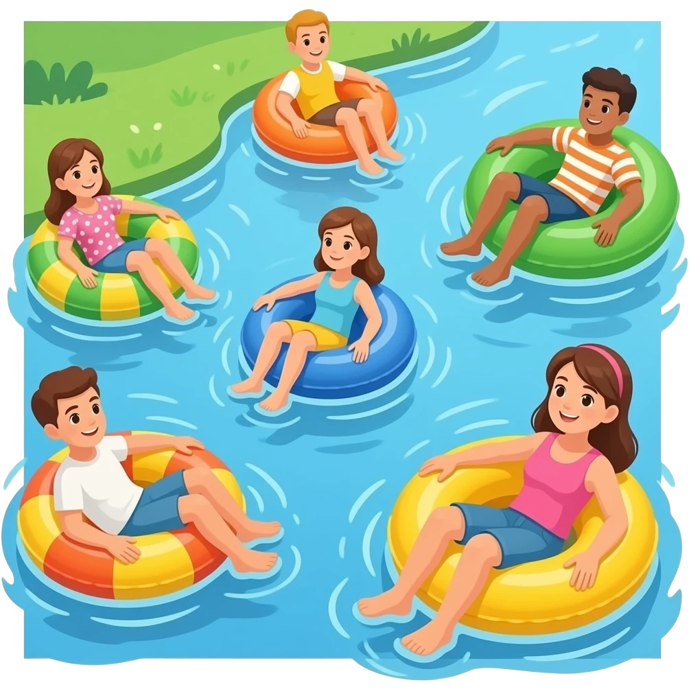 Tubing. Water tubing excursion emoji