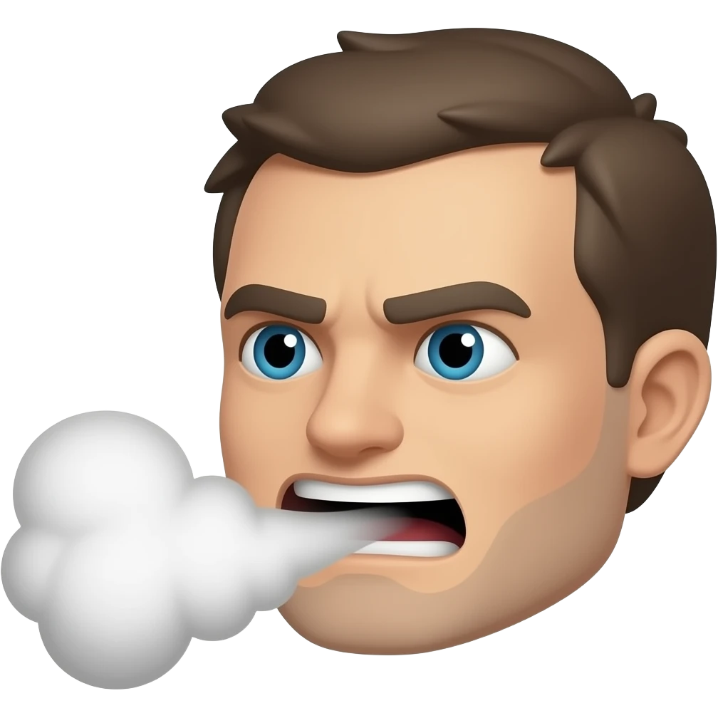 Brain fried → pixel face with steam blasting out, frazzled expression emoji