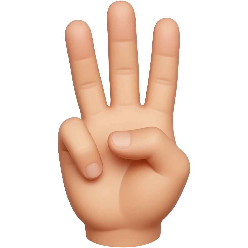 hand holding up 3 fingers emoji
