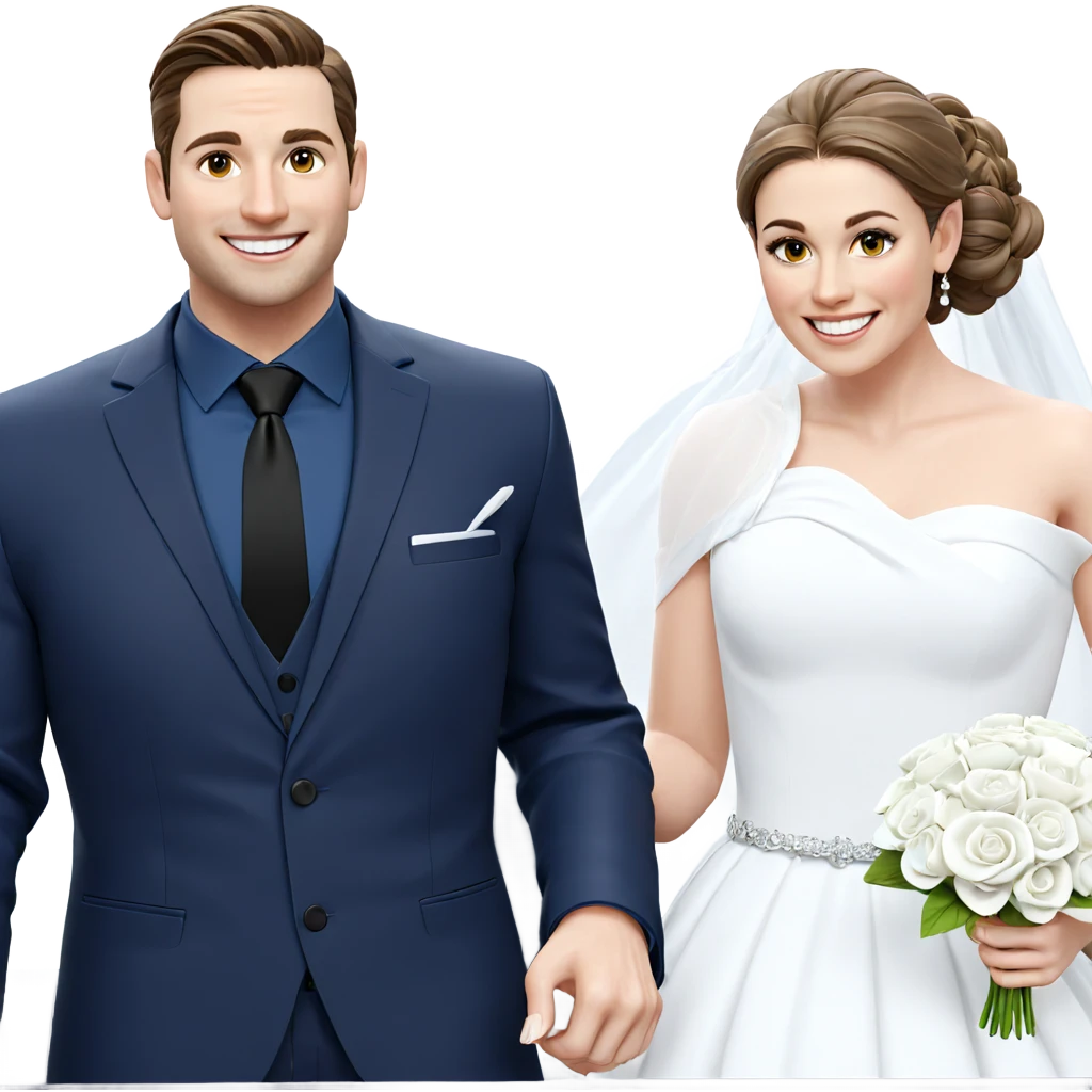 happy couple at wedding ceremony emoji