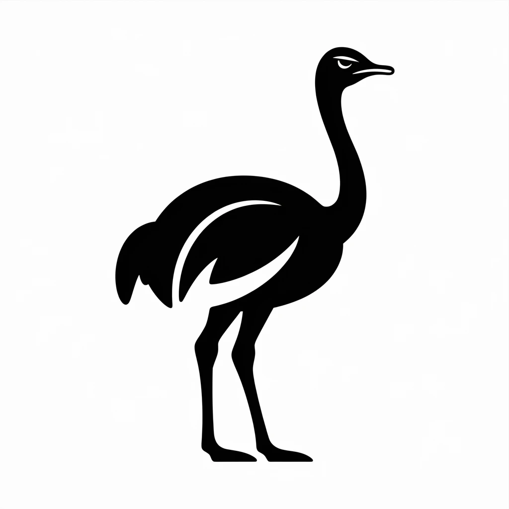Ostrich icon black silhouette emoji
