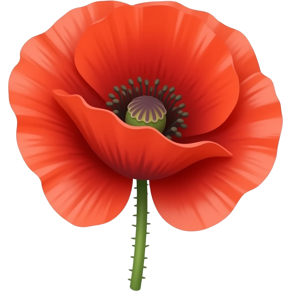 Red poppy flower emoji