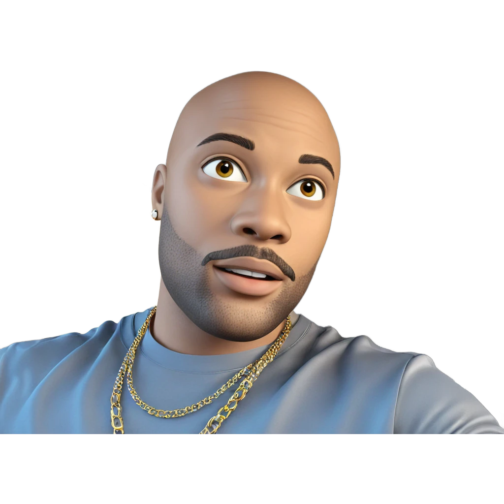 bald man with necklace emoji