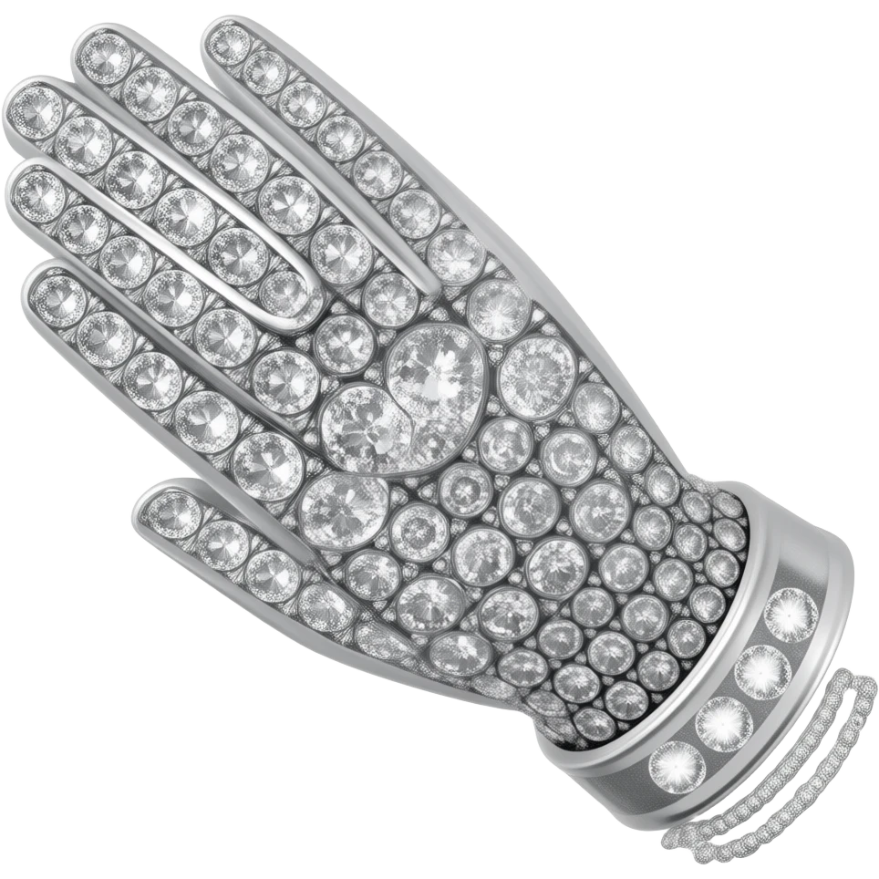One Swarovski diamond glove emoji