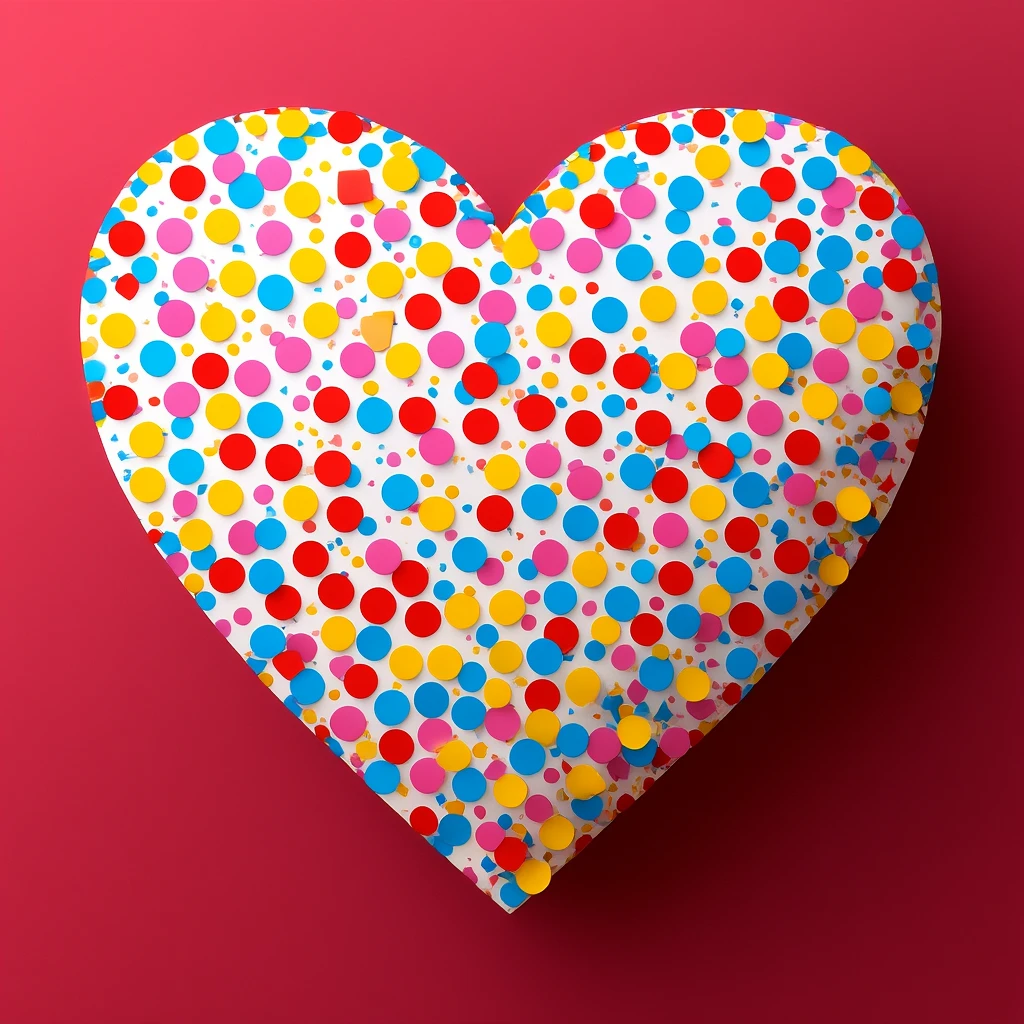 heart with a confetti pattern emoji