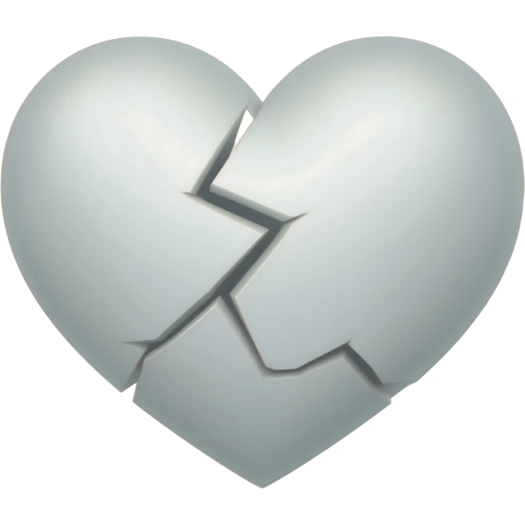 Cracked white heart emoji