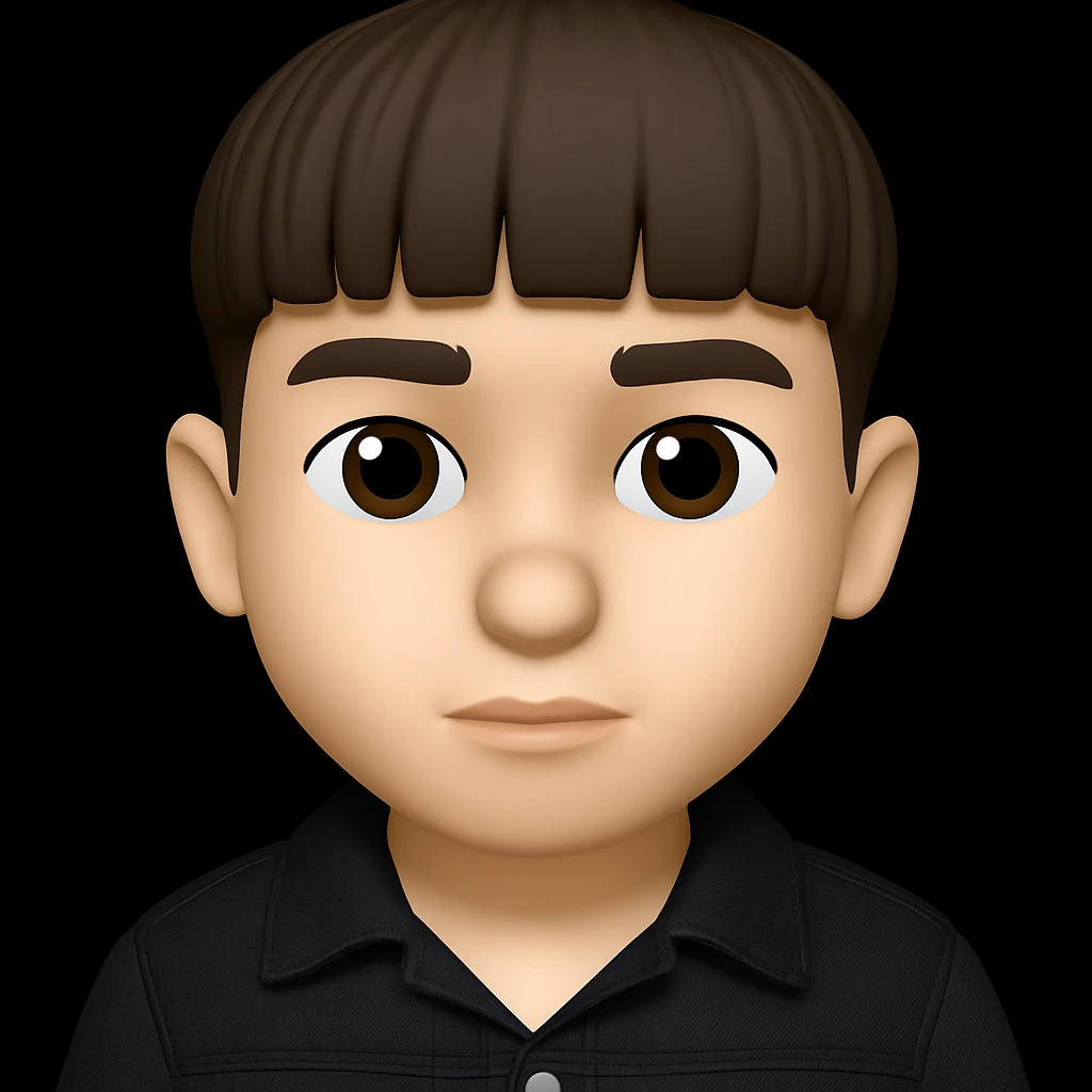 Change only the boy's outfit to a black denim jacket. Do not change the boy's face, body shape, or any other features. Do not make the boy look fat. Keep everything else exactly the same as the original image. emoji
