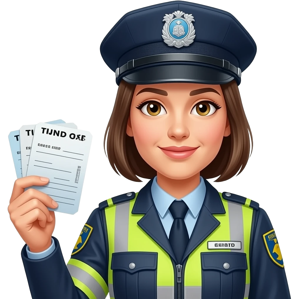 woman train inspector holding ticket emoji