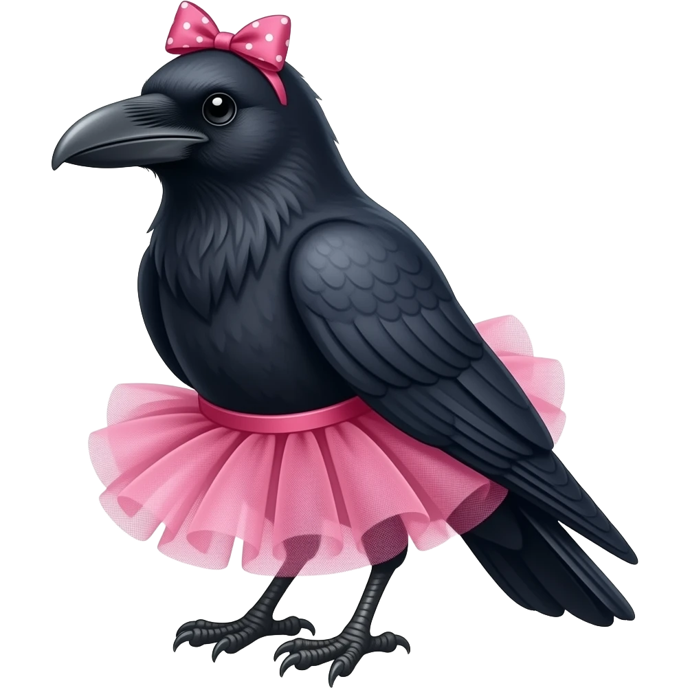 Raven in a tutu emoji