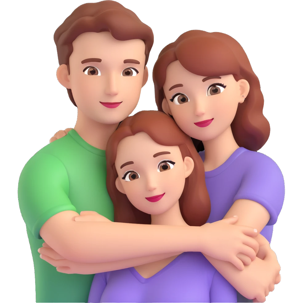 couple posing, close up pose, living room background emoji