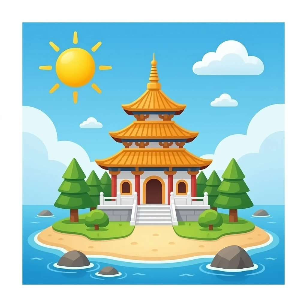 island with a temple emoji