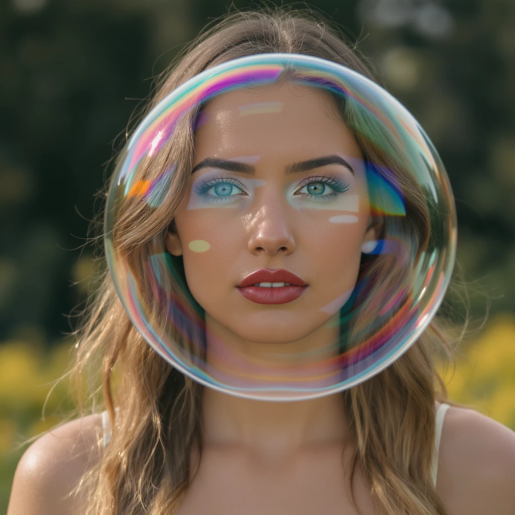realistic soap bubble, transparent background, PNG style emoji