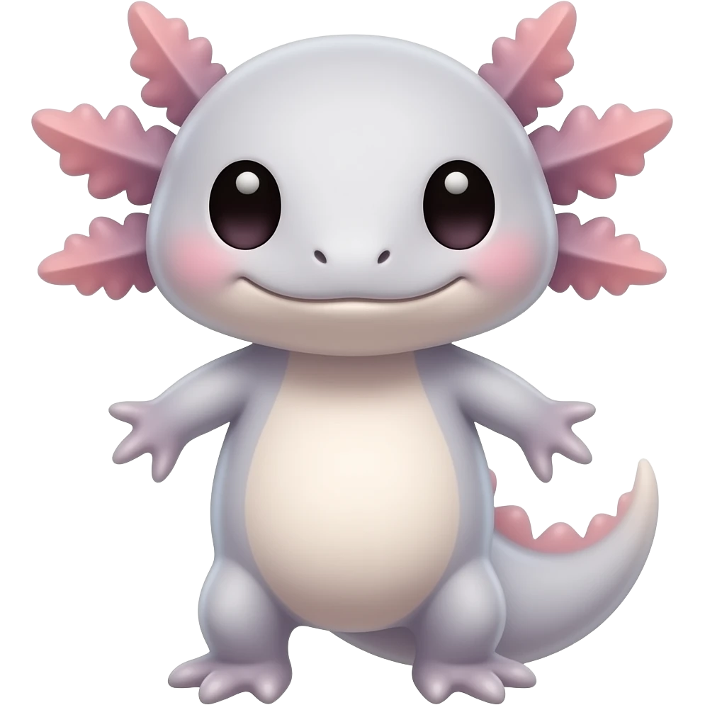 Cute cartoon Axolotl emoji