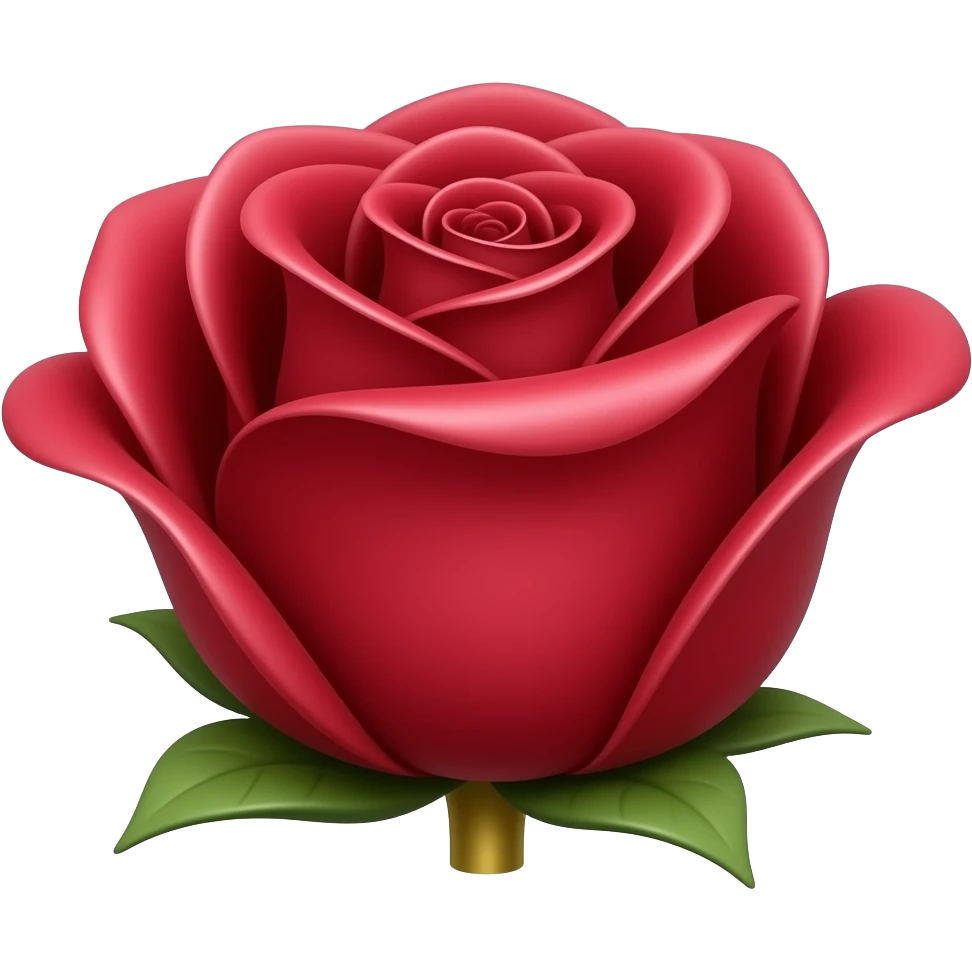 Red crystal diamond rose with gold stem emoji