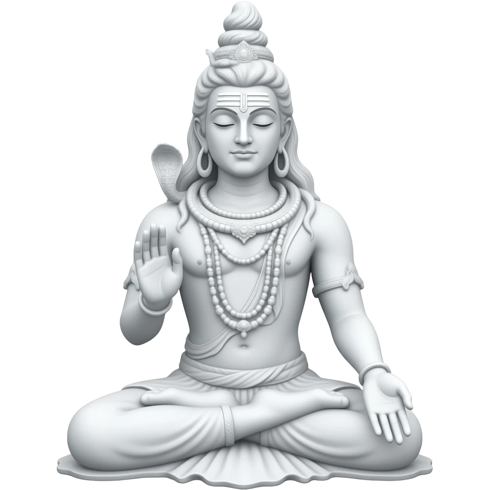 Make it more serene and meditative. A shiva statue white ish colour emoji