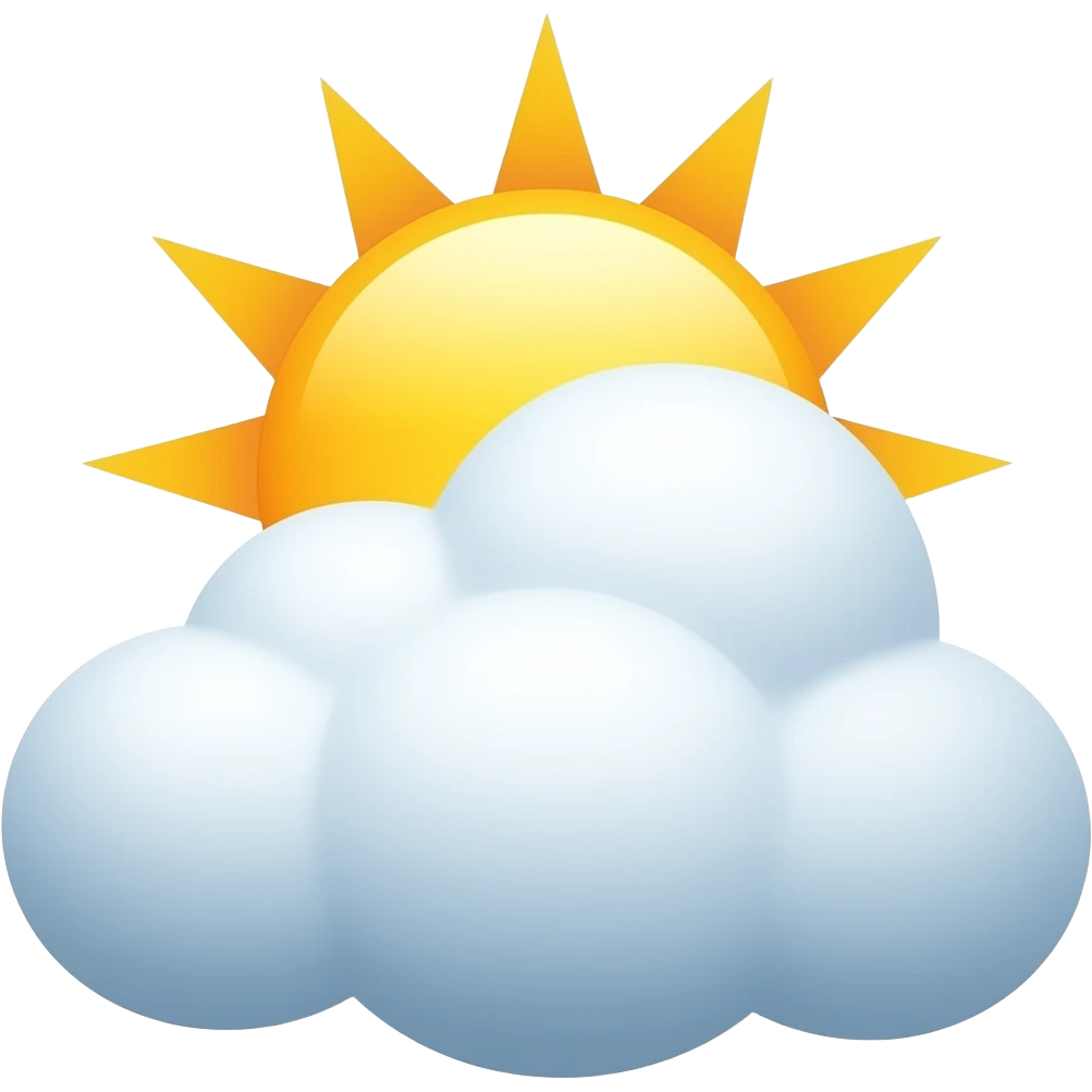 sun shinning from behind fluffy cumulus 2D emoji emoji