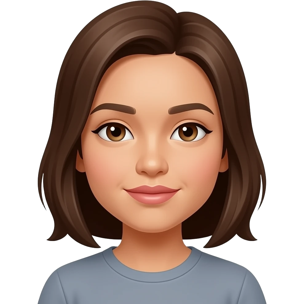 Filipino girl 25 years old Brown hair closed lips emoji