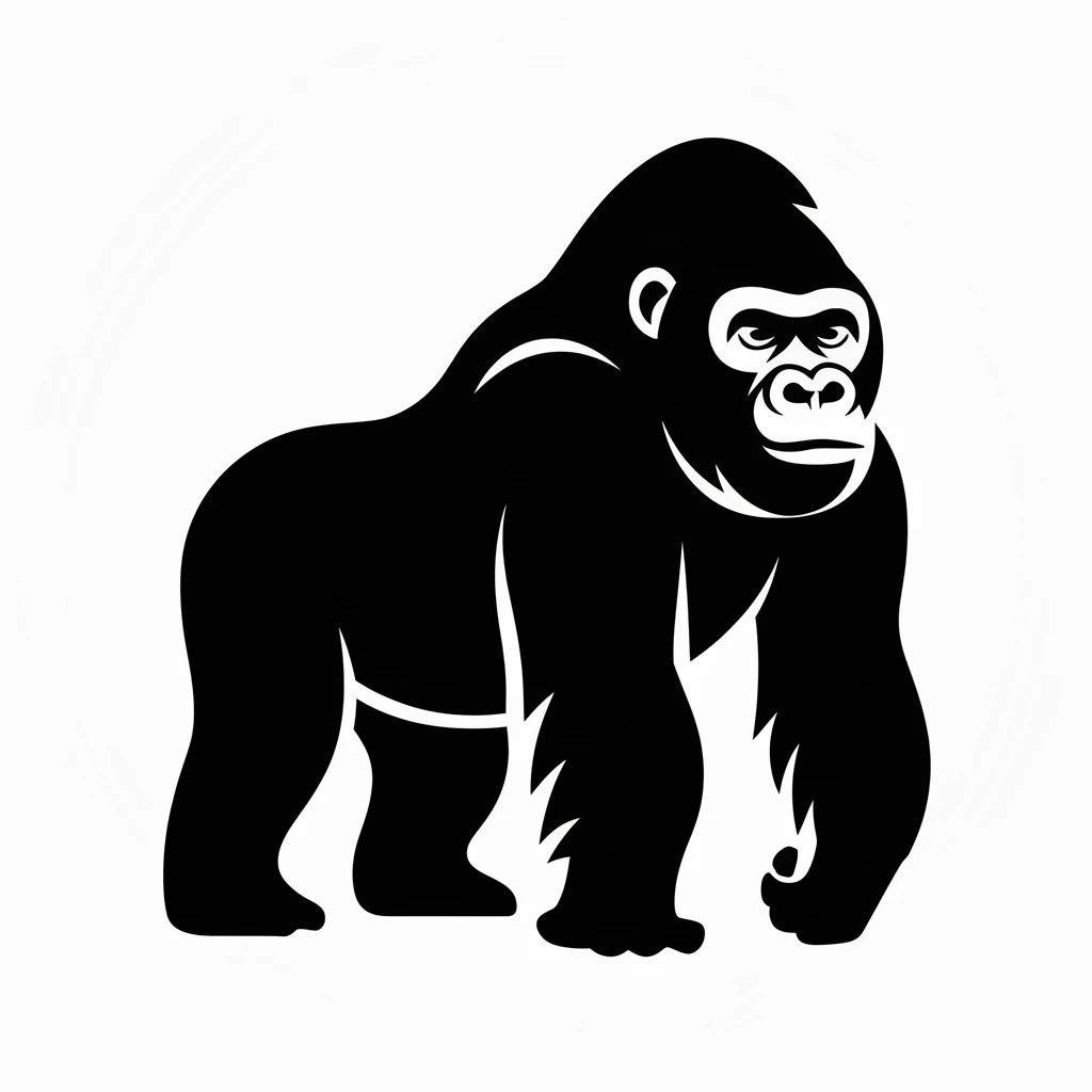 Gorilla icon black silhouette emoji