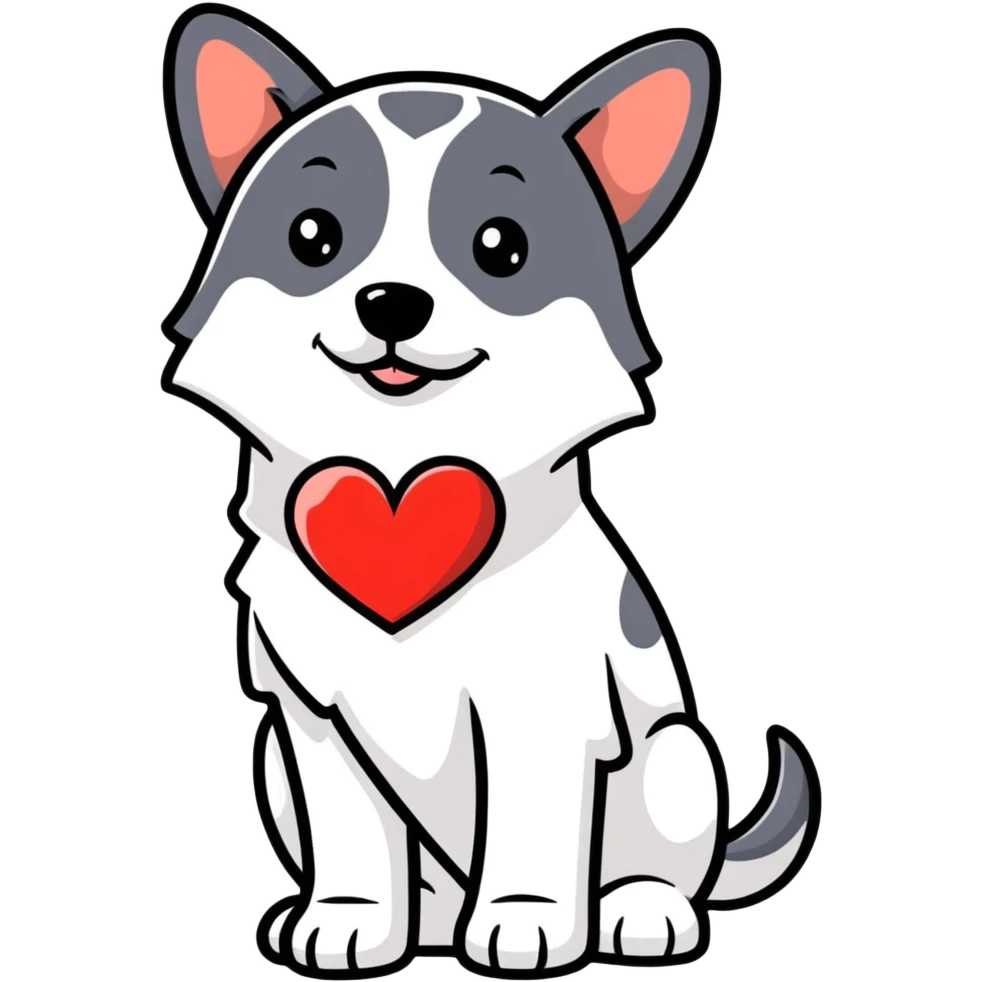Dog with heart emoji