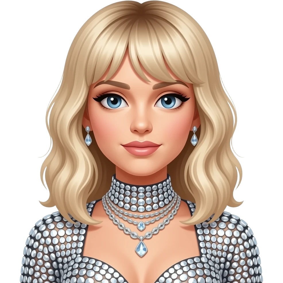make the clothes and hair looks more like crystals and the person is miley cyrus emoji