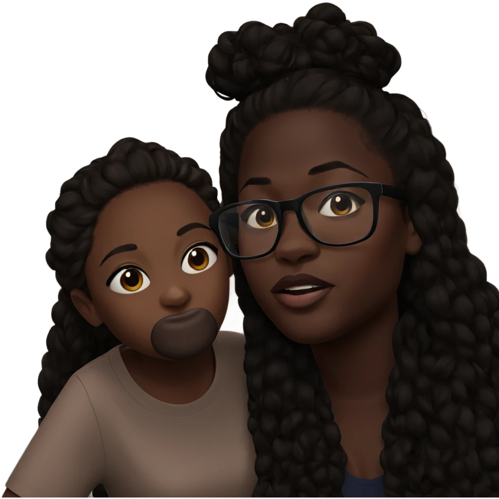 two dark skinned friends emoji