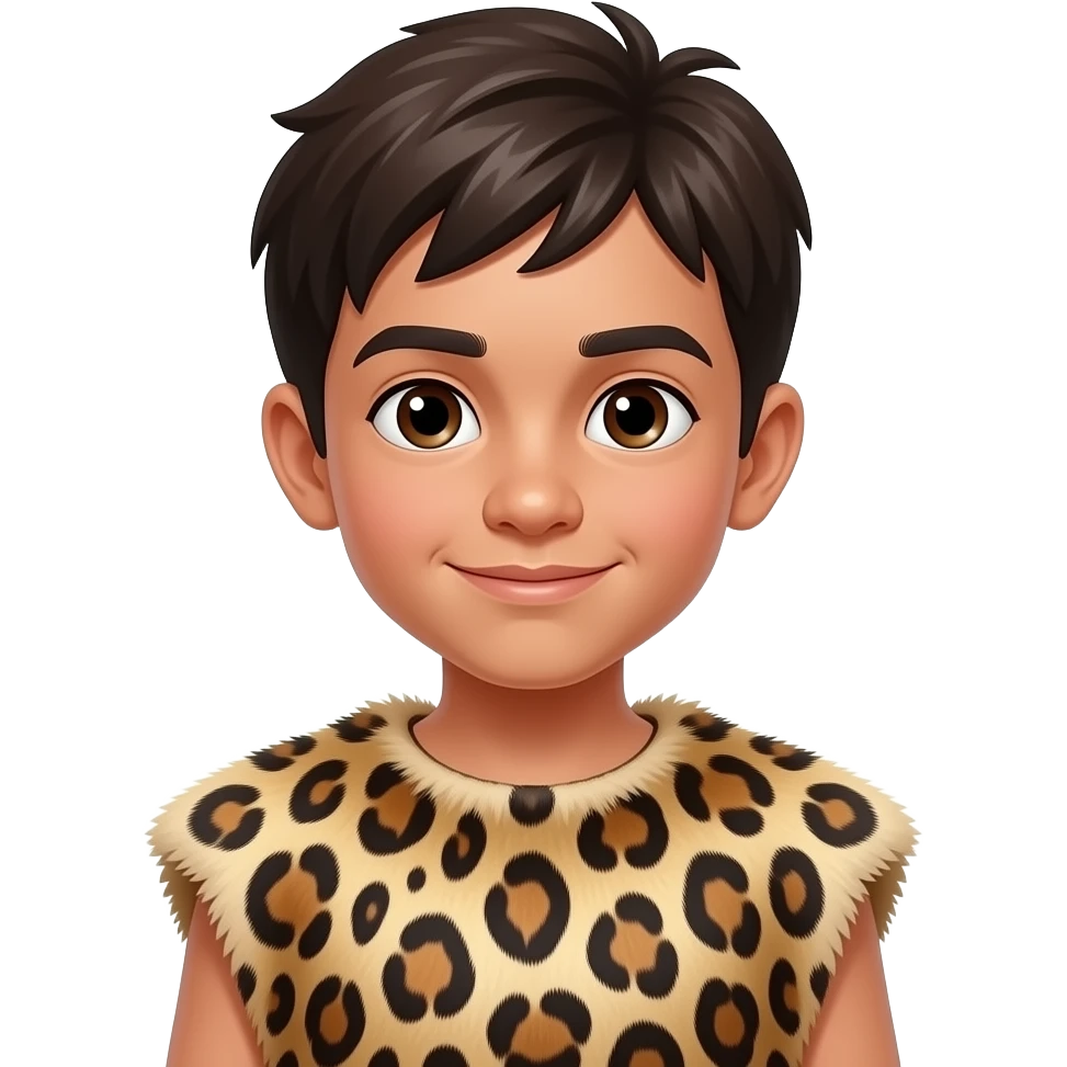male kid with a leopard ancient skin emoji