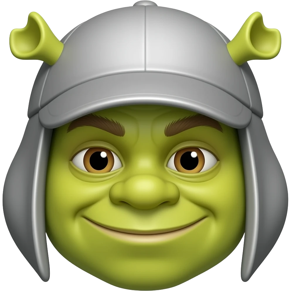 a grey can with a shrek-ears hat emoji