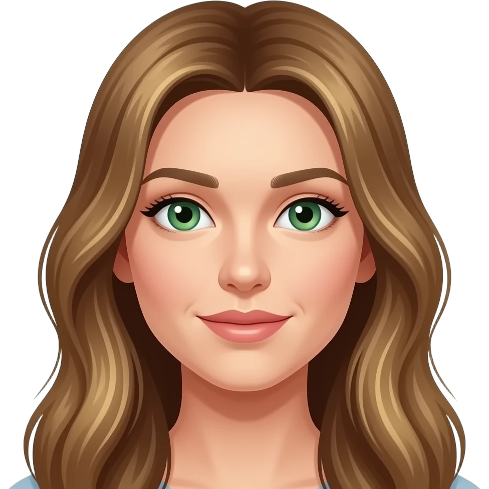 woman with long light brown hair with blond highlights green eyes emoji emoji